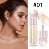 BEFIVECOK Liquid Highlighter Makeup, Natural Silky Shimmer Finish Liquid Face Highlighter, Highly Pigmented, Lightweight, Blendable, Soft Cream Highlighter For Face (#01 White Gold Shimmer)