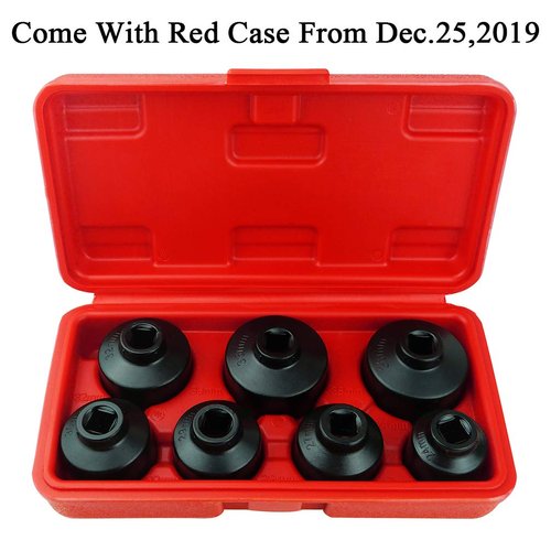 7-Piece Oil Filter Socket Set Includes 24mm,27mm,29mm,30mm,32mm,36mm,38mm. Cap Wrench Tool Kit Compatible with Mercedes Benz, VW, BMW and so on