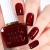 NovaCharm Dark Red Nail Polish - Red Glitter Nail Polish - Chunky Bright Red Nail Polish - High Glossy Sparkly Nail Polish Fast Drying Nail Polish for Women Girls DIY at Home