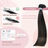 HUAYI Clip in Human Hair Extensions Ombre Natural Black to Chestnut Brown Highlight Black 120g Thicken Double Weft Brazilian Hair Full Head Silky Straight 14 Inch(14in 7pcs 120g)