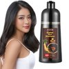 COSYAGE Black Hair Dye Shampoo for Gray Hair - 3 In 1 Hair Color Shampoo for Women, Natural Ingredients, Ammonia-Free, Champu Para Canas Mujer, Black (500mL,17.6 Fl Oz)
