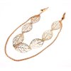 yueton 2pcs Fashion Ladies Hollow Out Leaves Gold Chain Alligator Clips Barrettes Bobby Pin Hair Clips Bride Headwear Edge Clip Clamps Headbands