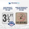 Aquatic Custom Tile, 3 1/2FT Pool Depth Markers, 6x6 Inches Vinyl Pool Stickers, Swimming Pool Number Markers, Pool Safety Signage, Adhesive Pool Depth Markers Stickers for Decks, Made in USA