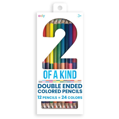 Ooly Double-Ended Colored Pencils [Set of 12], 12 Colored Pencils with 24 Colors, Drawing & Coloring Pencils for Kids and Adults, Colorful School Supplies for Arts and Crafts, [Double-Ended]