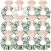 Hasoar New Smooth linen Satin Bridesmaid Scrunchies 12 pack Proposal Gifts Elastics Hair Ties Scrunchies Bachelorette Party Favors Satin Bridesmaid Gift for Bridal Wedding Parties guests (White & Sage