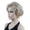Lydell 8" Short Curly Women Wigs Soft Shaggy Layered Classic Cap Full Synthetic Wigs (15BT613 Blonde Mix)
