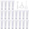 AYWFEY 20 Pcs 8 ml Empty Lip Gloss Tubes + Plastic Funnels + Pipette + Spatula, Refillable Mini Clear Containers Cosmetic Soft Tubes, Empty Foundation Tube for DIY Lip Gloss Balm Cosmetic on Travel