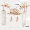 Alloy Hair Sticks Pins Long Tassel Hanfu Chinese Hair Comb/Earrings Set, female, Traditional Classical (Style B)
