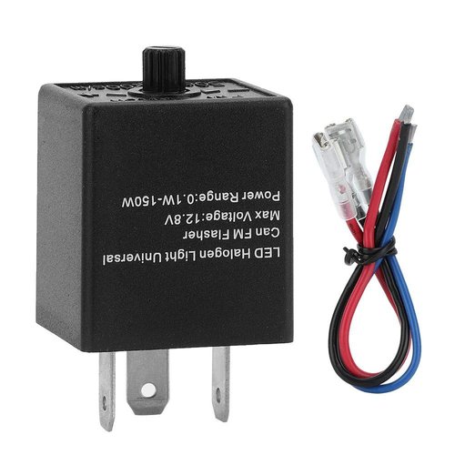 Flasher Relay, 3 Pin Adjustable LED Flasher Relay, LED Flasher Blinker, Turn Signal Light Blinker Universal for 12V 24V Automobiles and Motorcycles