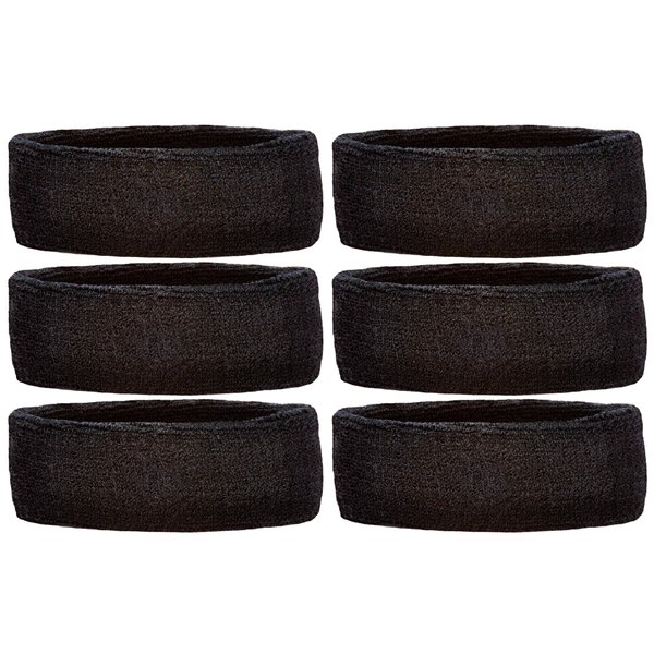 Unique Sports Headbands Team Pack of 6 (Black)