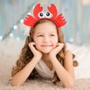 Gadpiparty Ear Headband Crab Headband Red Headband Crab Costume Accessories Animal Hair Band Headwear for Halloween Christmas Party Costume Dress Up Photo Props Animal Cosplay Hairband