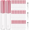 KPX 30 Pcs lip Gloss Tube Containers Bulk Wand 10ml Empty Clear Pink Lip Oil Tubes Refillable Lip Balm Bottles with Rubber Insert for DIY Makeup Such as Lip Samples, Homemade Lip Balm(Pink)