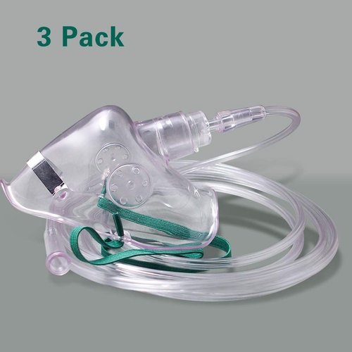 yuwell Adult Oxygen Mask with 6.6' Tubing - Soft - XL Size - 3 Pack