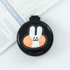 Black Rabbits Mini Hair Brush for Purse, Pocket Hair Brush with Mirror for Girls, Cute Portable Foldable Travel Mirror Hair Brushes Round Hair Comb Compact Massage Comb, Hair Brushes (2H974)