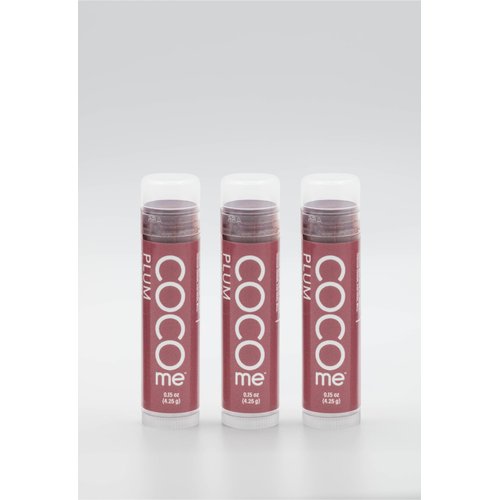 CocoMe Color Tinted Lip Balm (Plum) -All Natural Organic Coconut Oil and Beeswax for moisture and nourishment