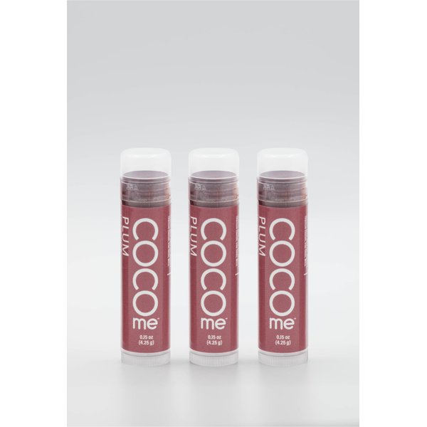 CocoMe Color Tinted Lip Balm (Plum) -All Natural Organic Coconut Oil and Beeswax for moisture and nourishment