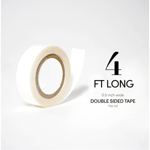 The Hair Shop Double Sided Tape for Skinweft Tape-In Remy Human Hair Extensions, Wig and Hair Pieces, 1/2" x 3 Yards (2 Pack)