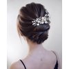 Bestshoot Hair Comb, Bridal Hair Accessories with Crystal Rhinestone, Alloy Wire, for Women, Girls, Bridal, Bridesmaid (Silver)
