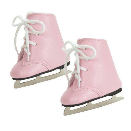 Sophia's 18" Doll Faux Pink Leather Ice Skates