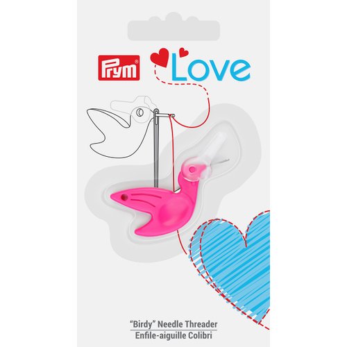 Prym Love Birdy Needle Threader with Thread Cutter, Pink