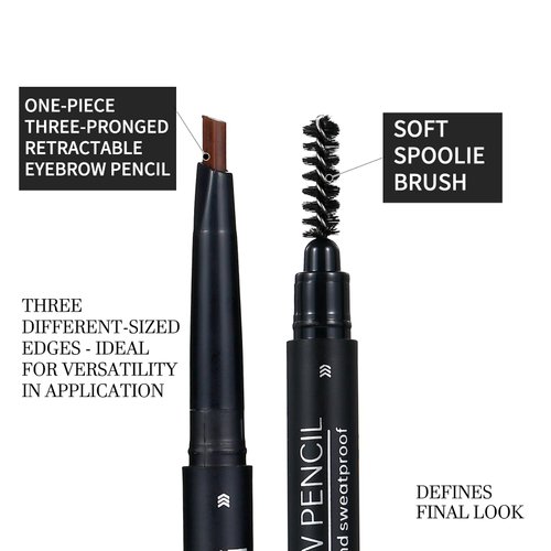 Eyebrow Pencil, Waterproof, Triangular Mechanical Pen, Brow Laninatation Kit, Draws Tiny Brow Hairs and Fills in Sparse Areas and Gaps, Dark Brown