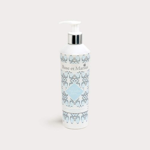 Rose et Marius Luxury Hand & Body Shower Gel with Fresh Mint Fragrance Olive-Oil and Natural Ingredients All-Skin 295 ml France