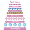 ASTARON 50 Pcs Ball Cake Topper Sticks Mini Balloons for Cake Decorating Supplies Foam Balls Cake decorations for Baby Shower Cake Birthday Cake Toppers Decorations (Pink Blue Series)
