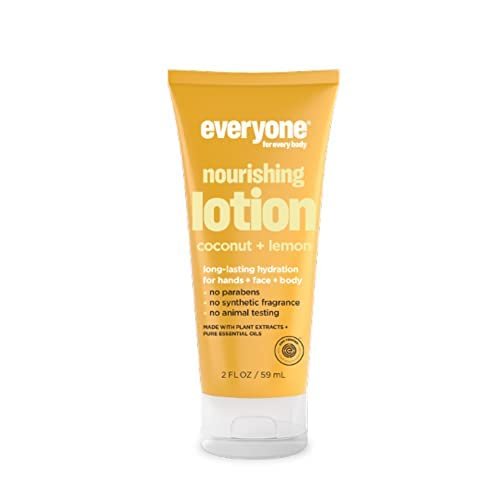 Everyone Nourishing Hand and Body Lotion, Travel Size, 2 Ounce (Pack of 12), Coconut and Lemon, Plant-Based Lotion with Pure Essential Oils, Coconut Oil, Aloe Vera and Vitamin E