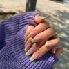 C.Z.Z.T.T.NAILS press on nails [24 Pack] Push On Green Beveled French French Nails | Reusable Slides | Thin and Breathable | Comes with Tool Bag | Fingertip Art (Daily, Party, Wedding, Gift)