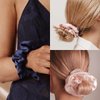 SCRMROIA Silk Satin Scrunchie, 5.9inch /15cm Extra Full Hair Scrunchies, Soft Sleep Scrunchy, Donut Hair Ties, Elastics Ponytail Holder, Fluffy Cloud Hair Bands Hair Ropes (Mix 3 Colors)