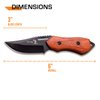 Elk Ridge - Outdoors Fixed Blade Knife - 6-in Overall, 3-in Black Stainless Steel Blade, Brown Wood Handle, 1680D Nylon Sheath - Hunting, Camping, Survival - ER-562WD