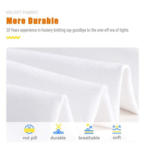 DIPUG Ballet Tights for Girls Dance Tights Toddler Thick Soft Footed Kids White Stockings Size 5t 6 7 8, 1 Pack