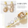 CAKURE Rhinestone Hair Clips Gold Champagne Crystal Hairpins Pearl Hair Barrettes Gift Decorative Hair Accessories for Women and Girls (Pack of 5) (a-champagne)