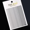 French Line Nail Art Sticker Decals Black Silver White Gold Straight Stripe Nail Art Stickers for Nail Art Decoration Suitable for Men Women Couples