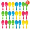 ArtCreativity 4 Inch Plastic Maracas for Kids - 12 Pairs - Neon Music Hand Shakers - Fun Noise Makers and Toy Musical Instruments - Birthday Party Favors, Fiesta Decorations, Goodie Bag Fillers