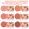 JunKuJk 6 Colors Blush Palette,Shimmer Silky Matte Blush Powder Palette,Professional Cute Face Contour Highlighter Blush Palette with Blush Makeup Brush
