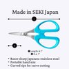 ALLEX Ostomy Scissors Curved Blunt Tips for Cutting Stoma Bag and Wafer, Made in JAPAN, Japanese Stainless Steel Blade