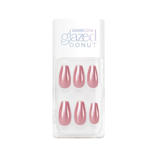 Dashing Diva Magic Press Nails - Jelly Glaze | Medium, Coffin Shaped Press On Nails | Long Lasting Stick On Gel Nails | Lasts Up to 7 Days | Contains 30 Stick On Nails, 1 Prep Pad, 1 File