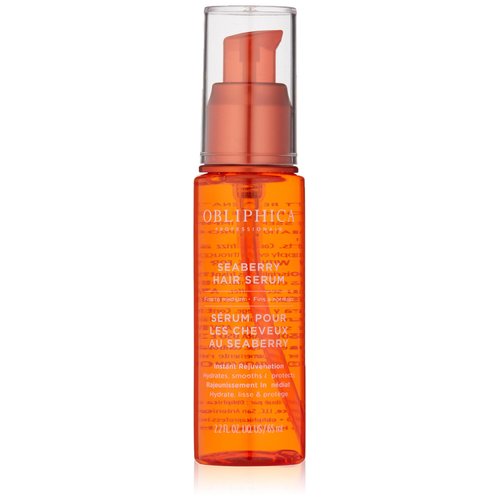 Obliphica Seaberry Leave in Hair Serum for Fine & Medium Hair - Vitamins and Omegas for Frizz Free & Nourished Hair - Hair Serum for Dry Hair and Growth - 2.2 Fl Oz