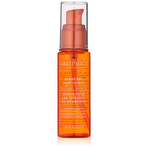Obliphica Seaberry Leave in Hair Serum for Fine & Medium Hair - Vitamins and Omegas for Frizz Free & Nourished Hair - Hair Serum for Dry Hair and Growth - 2.2 Fl Oz