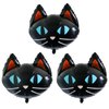 Halloween Cat Balloons Halloween Black Cat Foil Balloons for Halloween Party Decorations Themed Party Supplies Halloween Party Favors Trick or Treat Balloons Party Sets 3PCS