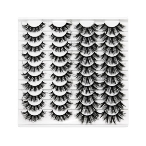 Eyelashes Lashes False Eyelashes Pestañas Lashes Wispy False Lashes Pestañas Postizas Naturales Strip Lashes Eyelash Natural Eyelashes Eyelash Extension 20 Pairs Cat Eye Lashes (Kiromiro)