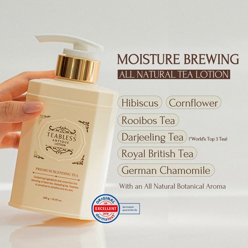 TEABLESS Antique Lotion 480ml | Face Moisturizer and Body Lotion for Men and Women | Hydrating Moisturizer Face and Body Skin Care Products | Skin Barrier Repair, Dry Skin, and Sensitive Skin Lotion