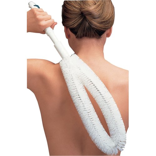 EZ Reach Back Brush, Long Handled Back and Body Scrubber for Easy Cleansing & Exfoliating in The Bath or Shower – Measures 22 ¾” Long