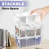 Toploads Storage Box,Trading Card Storage Box with Dividers Plastic Baseball Card Storage Box for 500+ Sports Cards 100+ Top Loads for MTG Magic TCG Yugioh Playing Card Case Holder Organizer