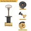 Skyflame 1/2 Inch Straight Gas Key Valve Kit for Fire Pit Fireplace with Flange and 3 Inches Key, Flat Black