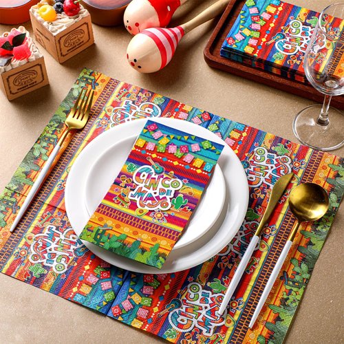 Yeaqee 100 Pcs Mexican Paper Napkins for Cinco De Mayo Fiesta Party Supplies Disposable Guest Bathroom Napkin Taco Fiesta Hand Towels for Kitchen Cinco De Mayo Fiesta Holiday Birthday Party Supplies