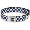 Buckle-Down 16-23" Checker Sapphire Blue/White Dog Collar Bone, Wide Medium