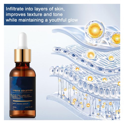 Face Serum, A Bottle with Vitamin C & E, Stock Solution Facial Serum, Liquid Wrinkle Reduction for the Face and Neck, Anti Aging Face Tightening (2PCS)