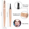 BowJian Black Eyebrow Pencil Waterproof Eyebrow Tint Pen 4 Tip Microblade Brow Pen Long Lasting Microblade Eyebrow Pen Natural Brow Pencil Eyebrow Makeup Microblading Pen Eyebrow Tattoo Brow Pen#Black